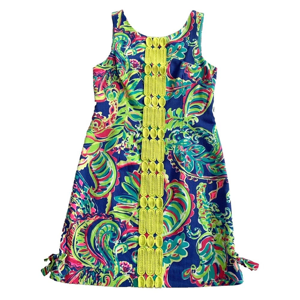 Lilly Pulitzer‎ Delia Textured Cotton Shift Dress Toucan Play Paisley 0 00 Lace